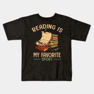 Reading Is My Favorite Sport Vintage Book Lovers Kids T-Shirt